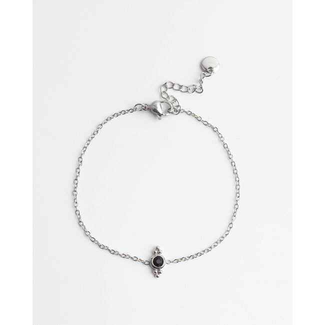 Bracelet 'Ariane' Noir ARGENT - acier inoxydable