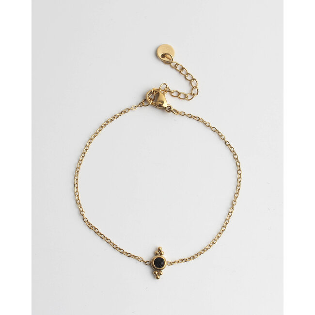 Armband 'Ariane' Schwarz GOLD - Edelstahl