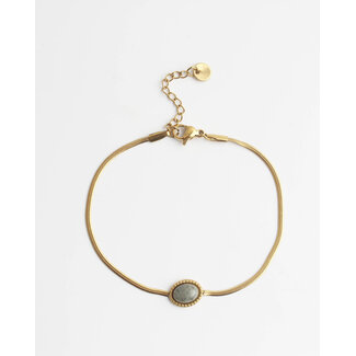 Bracciale 'Kate' Labradorite ORO - acciaio inossidabile