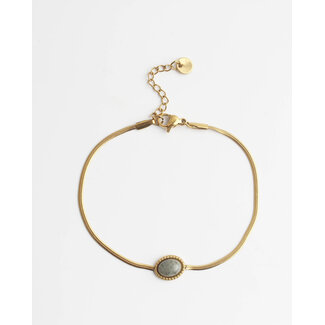 'Kate' bracelet Labradorite  GOLD - stainless steel