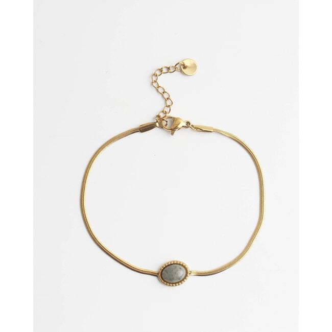 Armband 'Kate' Labradorite  GOLD - Edelstahl