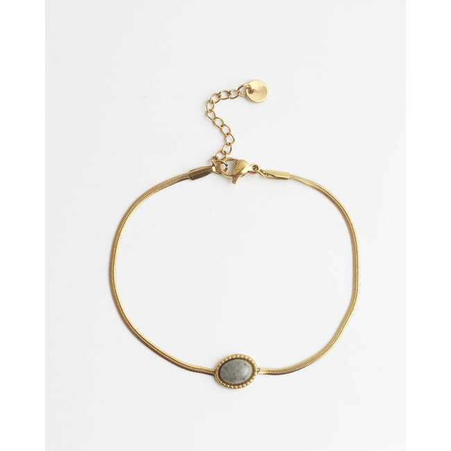 'Kate' bracelet Labradorite  GOLD - stainless steel