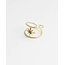 'Green star' ring gold stainless steel (adjustable)