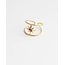 'Pink star' ring gold - stainless steel (adjustable)