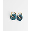 Boucles d'oreilles Pierre Bleue 'Femme' Doré - acier inoxydable