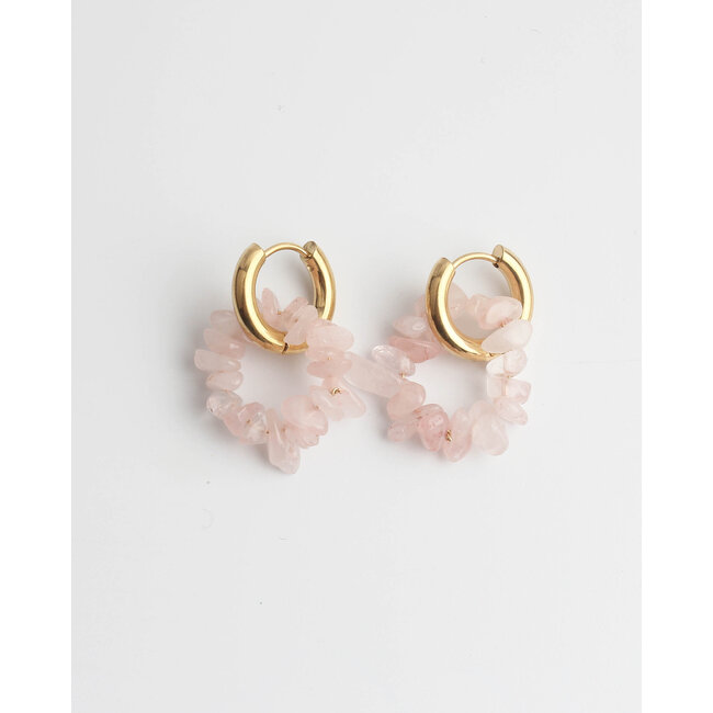 'Nomi' EARRINGS GOLD Pink - Stainless Steel