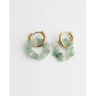 'Nomi' EARRINGS GOLD Green - Stainless Steel