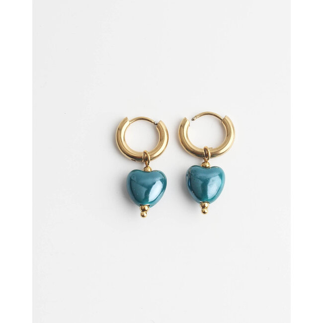 Boucles d'oreilles 'Eternamente' Vert/Bleu - acier inoxydable