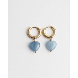 Boucles d'oreilles 'Para siempre' bleu clair - acier inoxydable