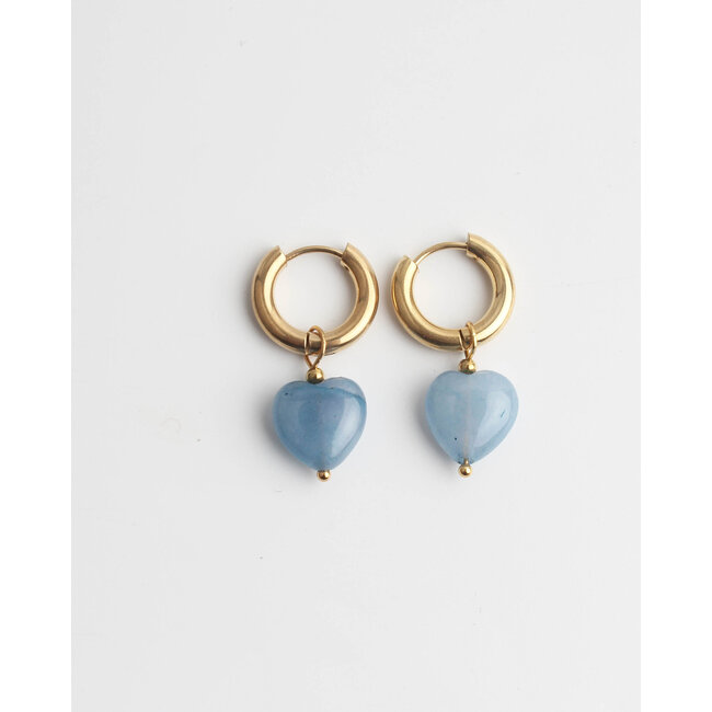 'Para siempre' earrings light blue - stainless steel