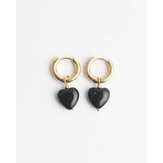 Boucles d'oreilles 'Para siempre' noir - acier inoxydable