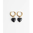 Boucles d'oreilles 'Para siempre' noir - acier inoxydable