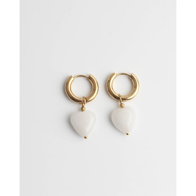 'Para siempre'  earrings white - stainless steel