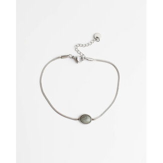 Bracelet 'Kate' Labradorite ARGENT - acier inoxydable