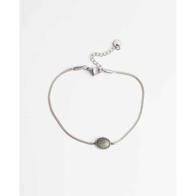 Bracciale 'Kate' Labradorite ARGENTO - acciaio inossidabile