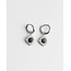 'LOUELLE' earrings GREEN SILVER - stainless steel