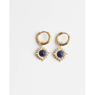 Boucles d'oreilles 'LOUELLE' OR BLEU - acier inoxydable