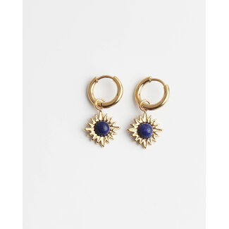 'LOUELLE' earrings BLUE GOLD - stainless steel