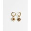 'LOUELLE' earrings BROWN GOLD - stainless steel