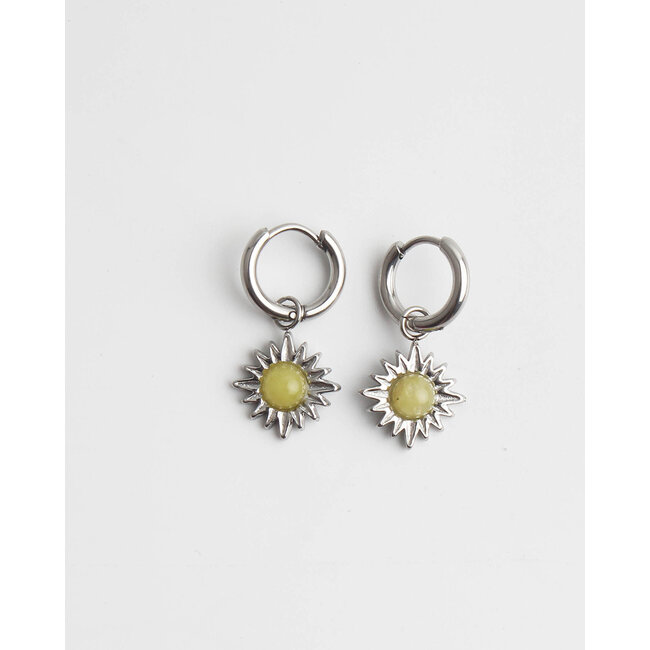 Boucles d'oreilles 'LOUELLE' JAUNE ARGENT - acier inoxydable