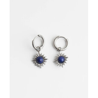 Pendientes 'LOUELLE' PLATA AZUL - acero inoxidable