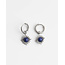 Boucles d'oreilles 'LOUELLE' BLEU ARGENT - acier inoxydable