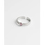 'Zosia' RING SILVER Pink - Stainless Steel (adjustable)