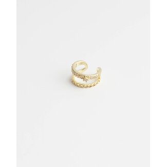 'Sparkle' earcuff ORO - acero inoxidable