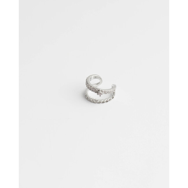 'Sparkle' earcuff SILVER - stainless steel