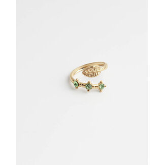 'Lena' RING GOLD GREEN - Stainless Steel