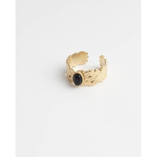 'Gabriella' RING GOLD BLACK - Stainless Steel