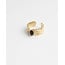 'Gabriella' RING GOLD BLACK - Stainless Steel