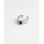 'Gabriella' RING SILVER BLACK - Stainless Steel