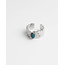 'Gabriella' BAGUE ARGENT VERT MER - Acier Inoxydable