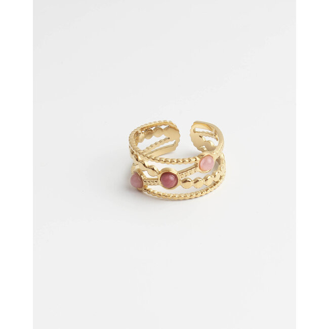 'Noelle' RING GOLD PINK - Stainless Steel