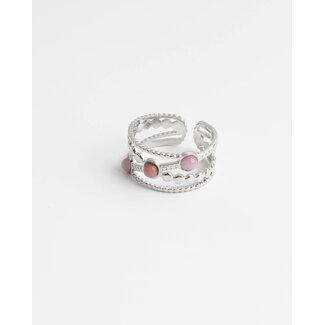 'Noelle' ANILLO PLATA ROSA - Acero Inoxidable