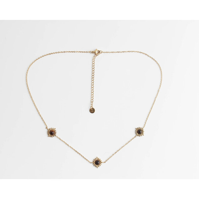 'Louelle' NECKLACE BROWN GOLD - stainless steel