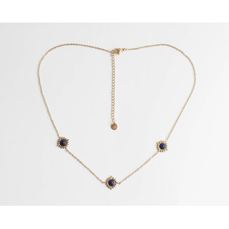 'Louelle' NECKLACE BLUE GOLD - stainless steel