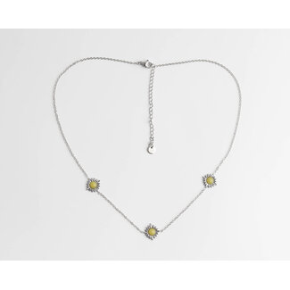 'Louelle' CADENA PLATA AMARILLO - acero inoxidable