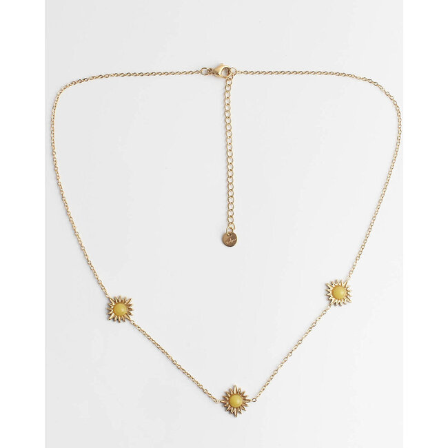 'Louelle' KETTE GOLD GELB - Edelstahl