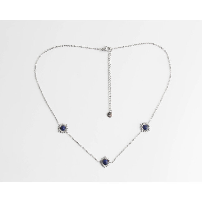 'Louelle' KETTE SILBER BLAU - Edelstahl