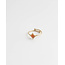 Minimalistic small orange stone ring - stainless steel (adjustable)