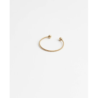 'Basic Twist' verstellbarer Ring Gold - Edelstahl