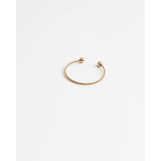 'Basic Twist' adjustable ring Gold - Stainless Steel