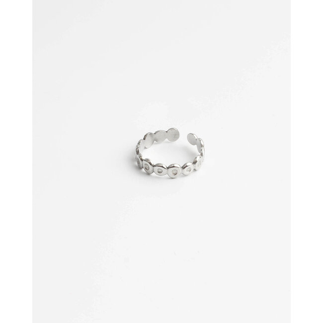 'Olive' BAGUE ARGENT - Acier inoxydable - AJUSTABLE