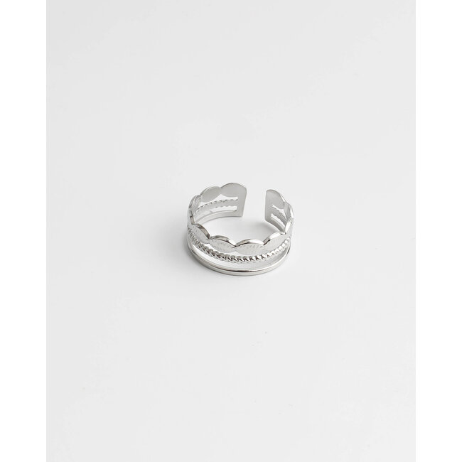 "Avélie" ANILLO PLATA - Acero inoxidable (ajustable)