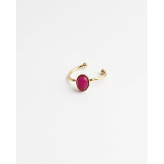 "Vive" RING GOLD SUPER PINK - Stainless steel (verstelbaar)