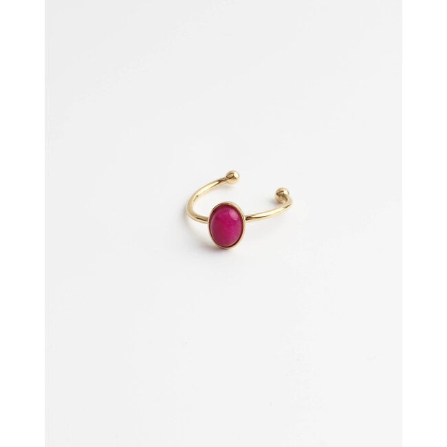 "Vive" RING GOLD SUPER PINK - Stainless steel (verstelbaar)