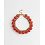 Big stone 2-layer bracelet red - stainless steel