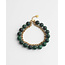 Bracelet 2 couches grosse pierre vert foncé - acier inoxydable